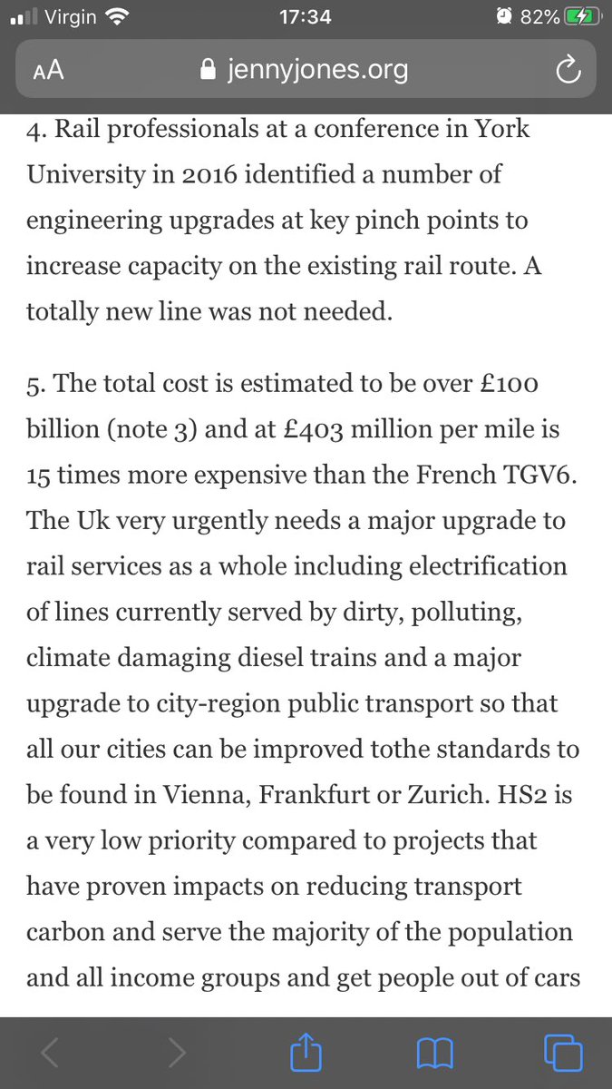 Costs have been estimated at up to £88bn (see here:  https://twitter.com/simonzev/status/1269291616201777152?s=21) It compares to other schemes thusly:  https://twitter.com/garethdennis/status/1170070086419460097?s=21 Your figure totals £137bn. Where is that number from? It’s not verified! Then you say we should upgrade our railway to standards in   & 
