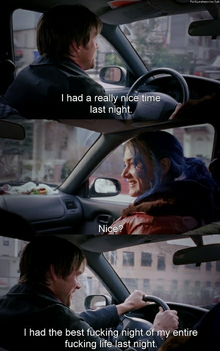 Okay so I love Eternal sunshine of a spotless mind and I'm gonna make a thread of a few dialogues/scenes I love from it. Pls watch the movie if you haven't, thanks!