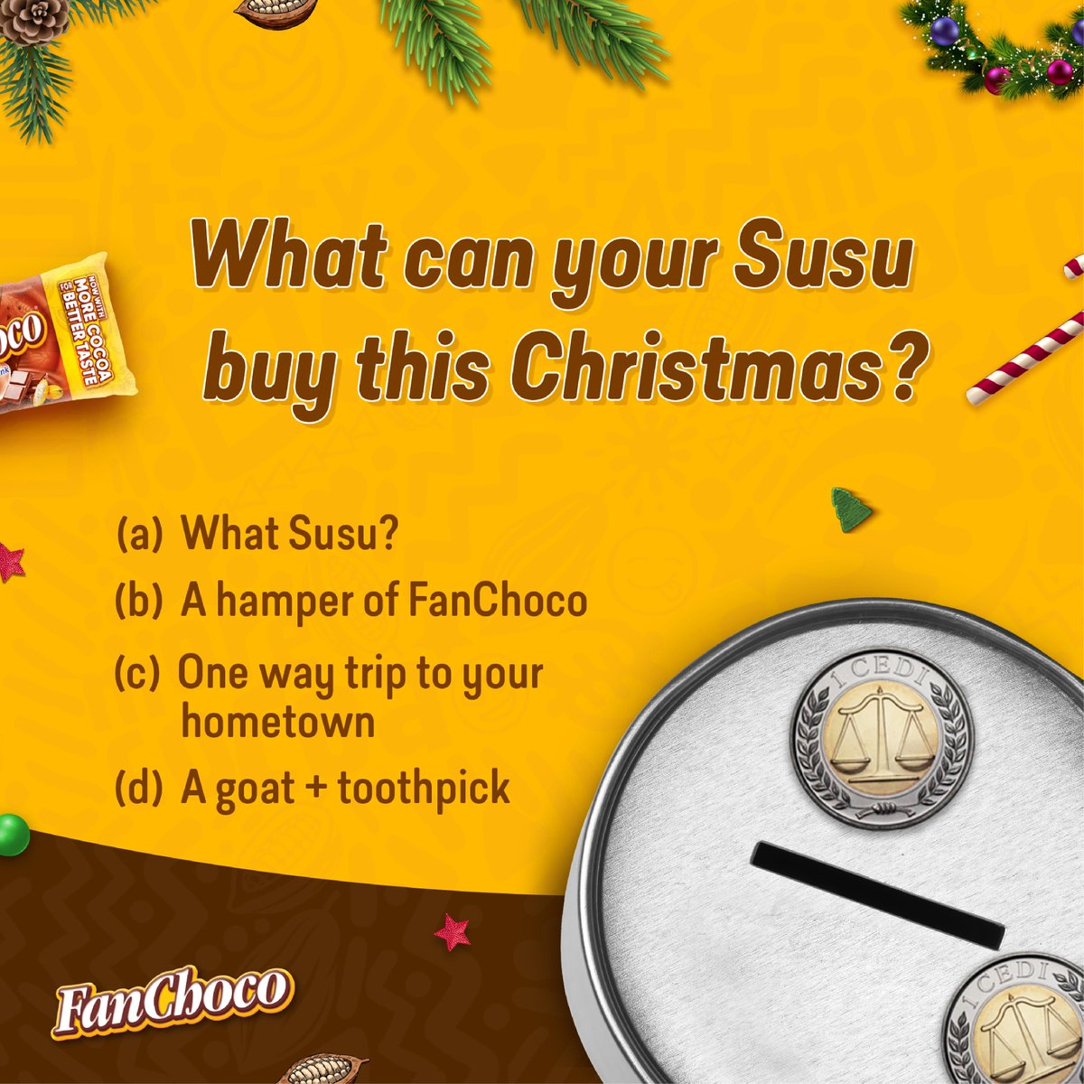 FanChocoGhana's tweet photo. Comment you answers below π
#FanChoco #MoreCocoa #BetterTaste https://t.co/aSqoHayG49
