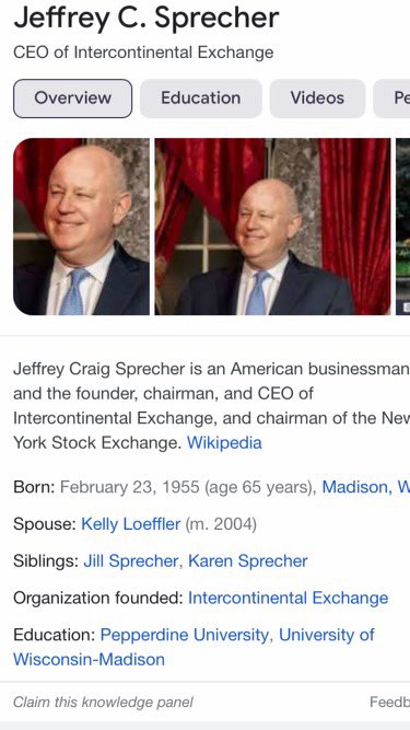submergingmkt's tweet photo. ...Jeff Craig Sprecher, Chair of the New York Stock Exchange!...I’m sure he knew nothing whatsoever abt Sen Loeffler’s unusually perspicacious Purdue Pharma trades! But the SEC may want to ask. #LoefflerSprecherNYSE  @FTTNYS https://t.co/sEiaeBWhA9