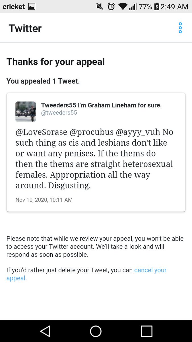 221. Lesbians will like penises or Twitter will ban them.