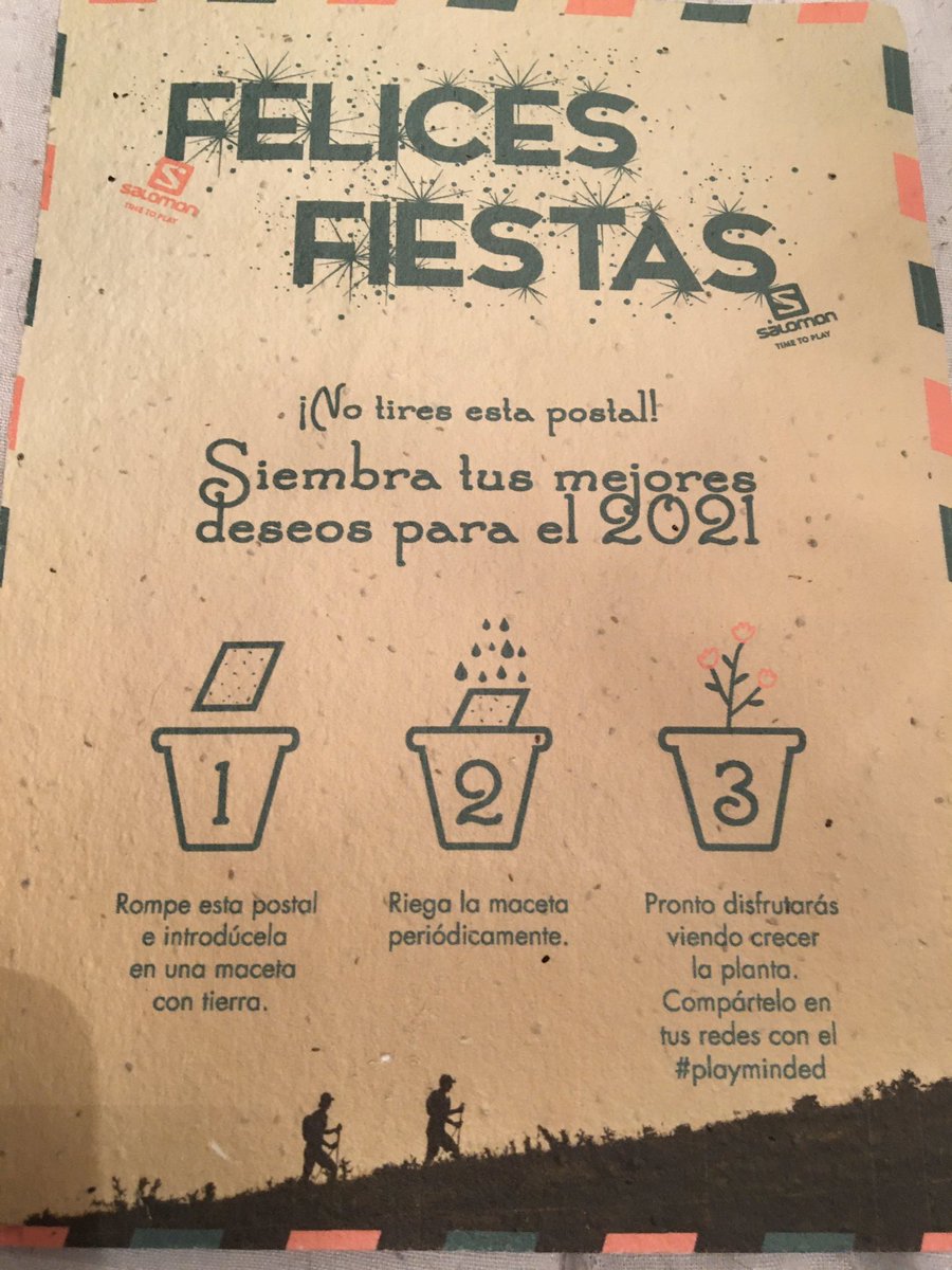 AlfonsoGarciaTT's tweet photo. La postal de Navidad de @Salomon_Spain se convierte en semillas que serán una planta en 2021.
#playminded https://t.co/mdaCl8k2Tp