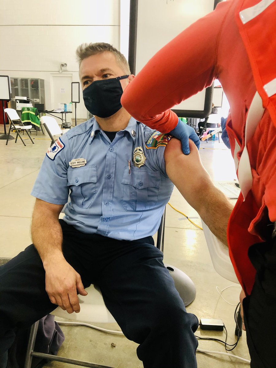 Just got round 1 of the #COVID19 vaccine. Thankful for the work of the @IAFFNewsDesk &amp; <a href="/PFFPNC/">PFFPNC</a> to ensure Fire Fighters were in the top tier for vaccinations. Also appreciate <a href="/NC_Governor/">Governor Josh Stein</a> &amp; @SecMandyCohen for recognizing Fire Fighters are the 1st link in the health care chain.