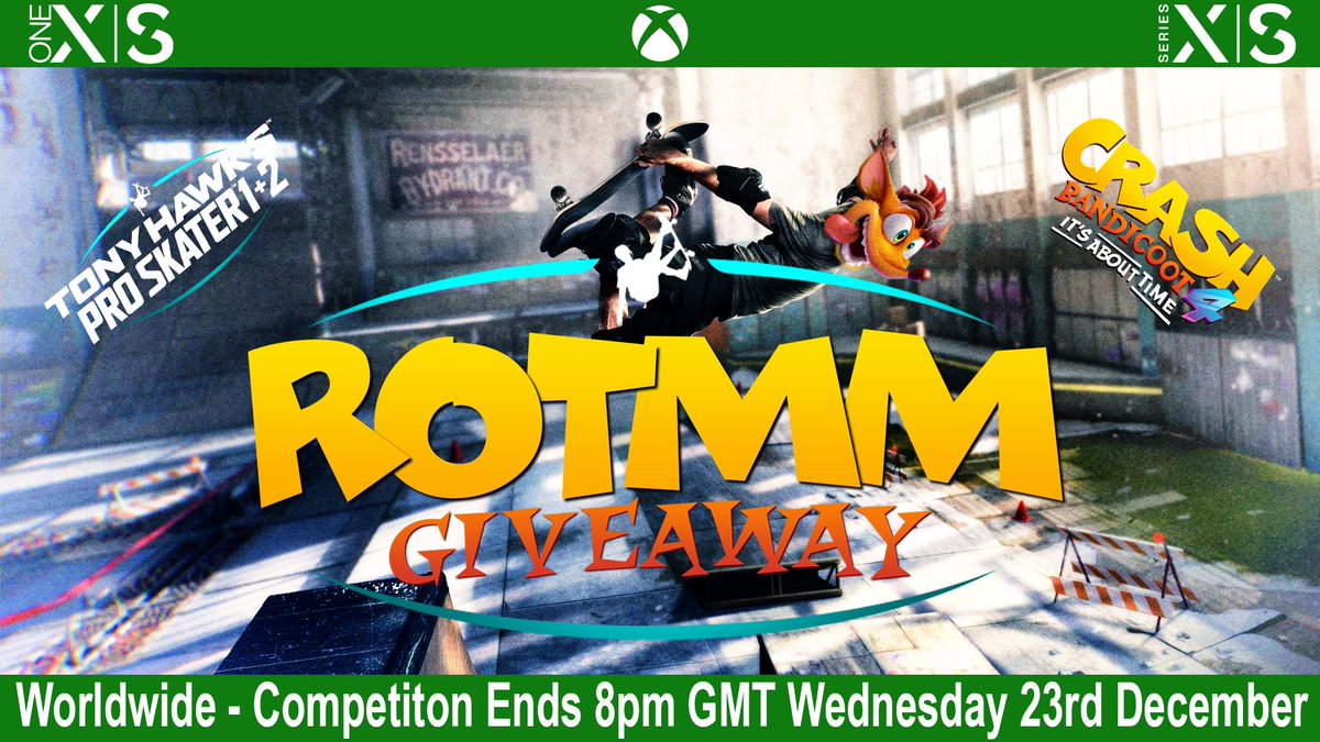 Rotmm's tweet image. This is a #Giveaway for #CrashBandicoot4 + #THPS 1+2 on #Xbox Consoles

Worldwide #Competition - Follow Me &amp;amp; @Spitfire_Spud + Retweet to Enter

Digital Codes that I will send via a #Xbox Live Message so MUST have a valid Xbox Gamertag

Ends Wed 23rd Dec 8PM

Rules + Info below