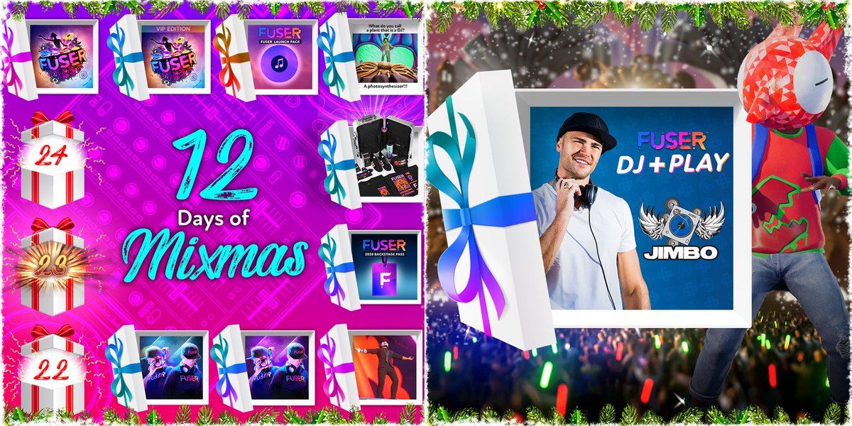 FUSERgame's tweet photo. It's DAY 🔟 of #12DaysOfMixmas and we have a FUSER DJ + Play Livestream hosted by DJ Jimbo for you! Join us TODAY at 4 PM PT/7 PM ET 🎉 We'll be giving away Amazon gift cards (US only) during the stream! 🎁 #PlayFUSER
📺 https://t.co/EXtAG20kXf https://t.co/YFet9OIwzQ