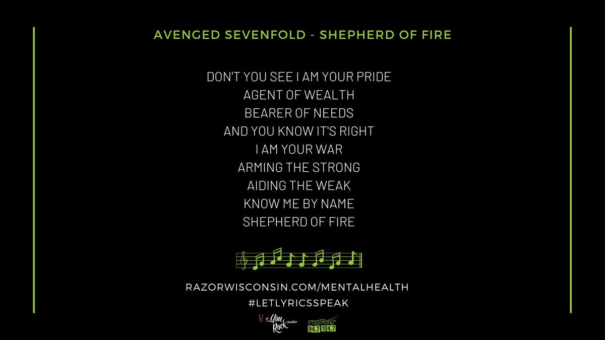RazorWisconsin's tweet photo. @Asevenfold7x #ShepherdOfFire  @YouRockFNDN @RiseTogetherWI
#LetLyricsSpeak #IAmRazor #RazorWisconsin

https://t.co/vEuB7a5VA7 https://t.co/ozF6QRrkoz