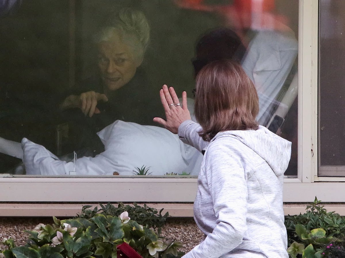 - March 11 - Lori Spencer visits her mother, 81-year-old Judie Shape, at the Life Care Center in Kirkland, Washington. The nursing home became an early epicenter of the coronavirus outbreak in the US.  https://cnn.it/3lXJBdf 