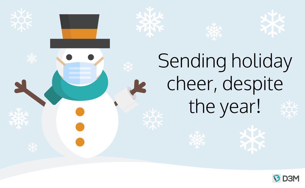 D3MNetworks's tweet photo. We are wishing everyone a happy holiday season, especially after the year we've had! Merry Christmas and a Happy New Year from the D3M team! https://t.co/mEXpuetLM1
