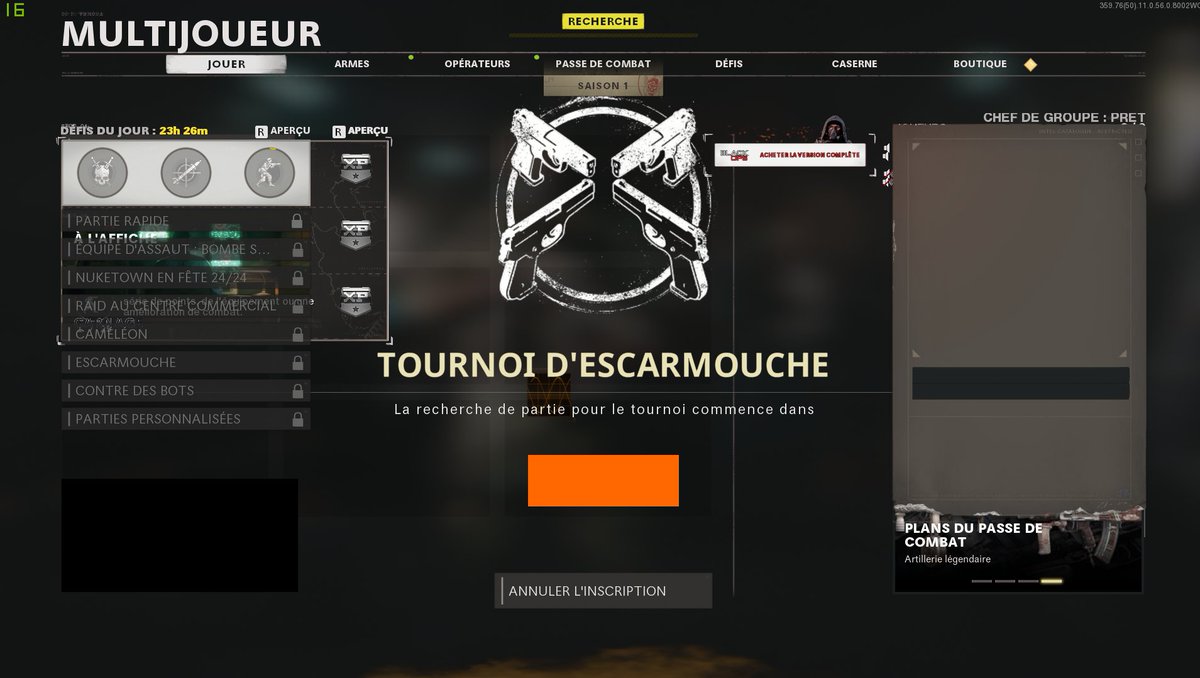 MaganiMTV's tweet photo. Quelqu'un a déjà eu ce bug ? Code UI le numéro jsp viens après, je sais pas comment j'ai fait pour l'avoir mais sa nous affiche ça un Tournoi Escarmouche @Activision @Treyarch @ActivisionFR @TreyarchPC #BugNextGen #bug #CallOfDutyBlackOpsColdWar #treyarch #activison #BugChaser https://t.co/ejBsqIFrKu