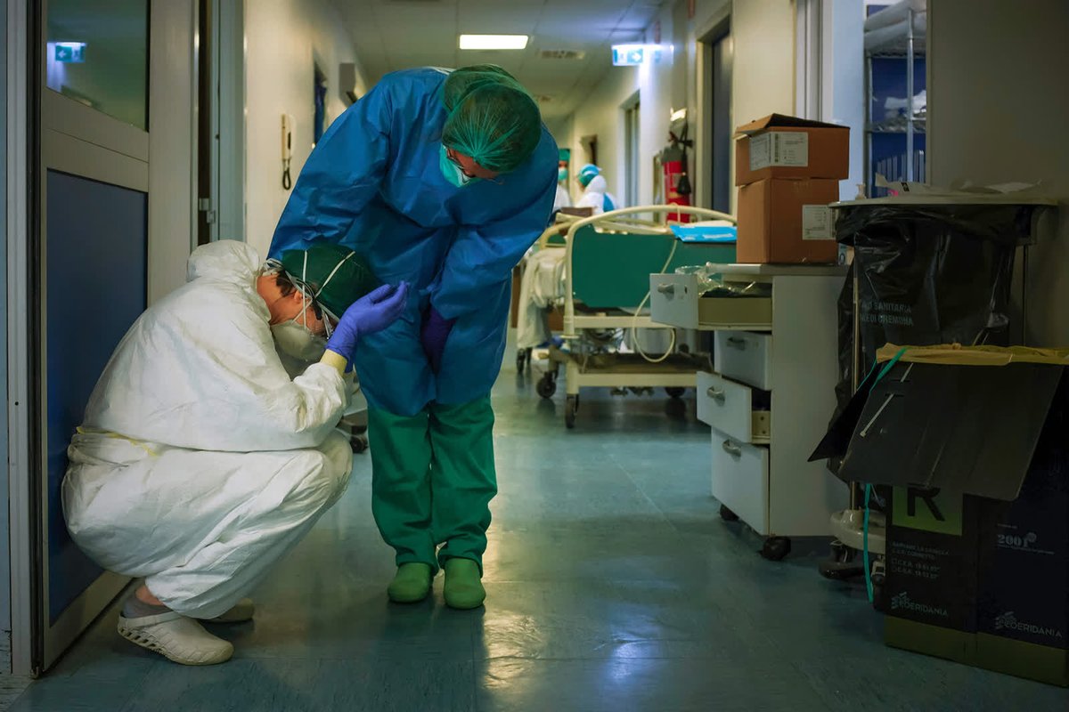 - March 13 - Paolo Miranda, an ICU nurse, took this heartbreaking image of a nurse in Cremona, Italy. The country’s health care system was severely tested by the pandemic.  https://cnn.it/3lXJBdf 