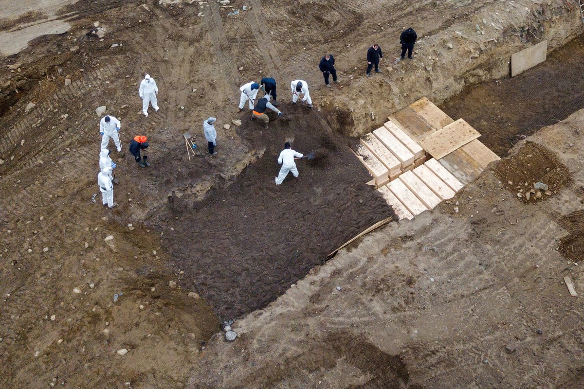 - April 9 -Bodies are buried on Hart Island, a public cemetery in New York City. For a short while, New York was the epicenter of the coronavirus outbreak in the US.  https://cnn.it/3lXJBdf 