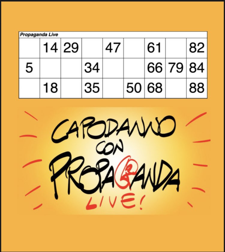 rafgermano's tweet photo. Quest’anno mi faccio andare bene anche chi al primo numero estratto dice “AMBOOOO!!”. Con @welikeduel sarà il miglior Capodanno della vita! 🥂🍾 @zdizoro @makkox 

#propagandalive  #propagandatombola https://t.co/T666byEKHG