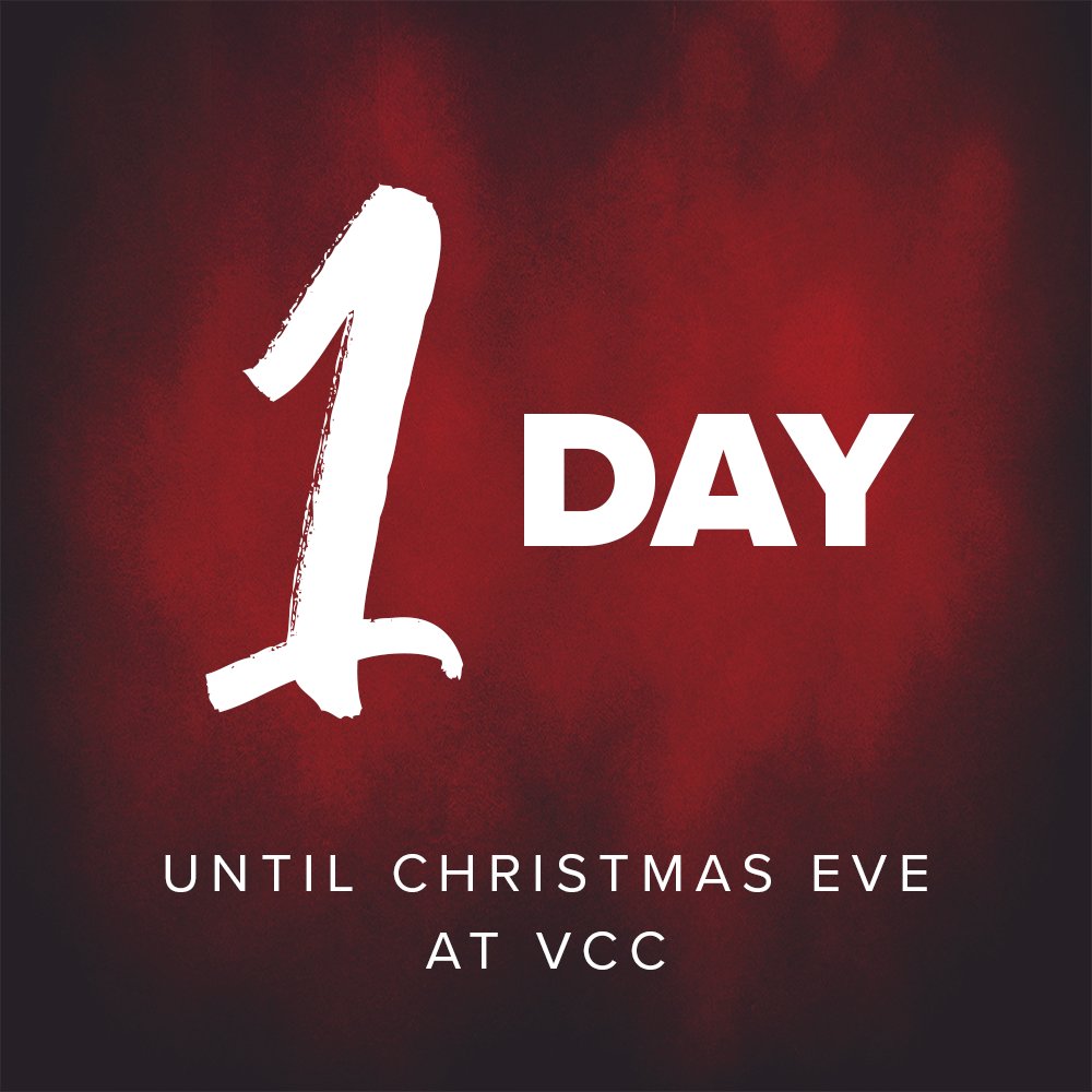Only 1 more day until Christmas Eve celebrations begin at VCC! For times and info, go to vccindy.org/christmas!