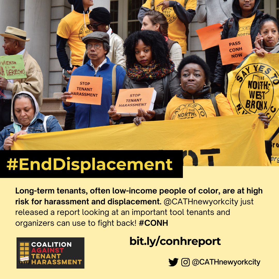CATHnewyorkcity's tweet photo. Tenant harassment & displacement ruins communities that are the backbone of NYC. Call on your CMs to ensure the #CONH program is strengthened & expanded in 2021. To learn more about our suggestions to protect tenants read out report here: https://t.co/yZrgfeqnUL #EndDisplacement https://t.co/EHQ3kuzAt5