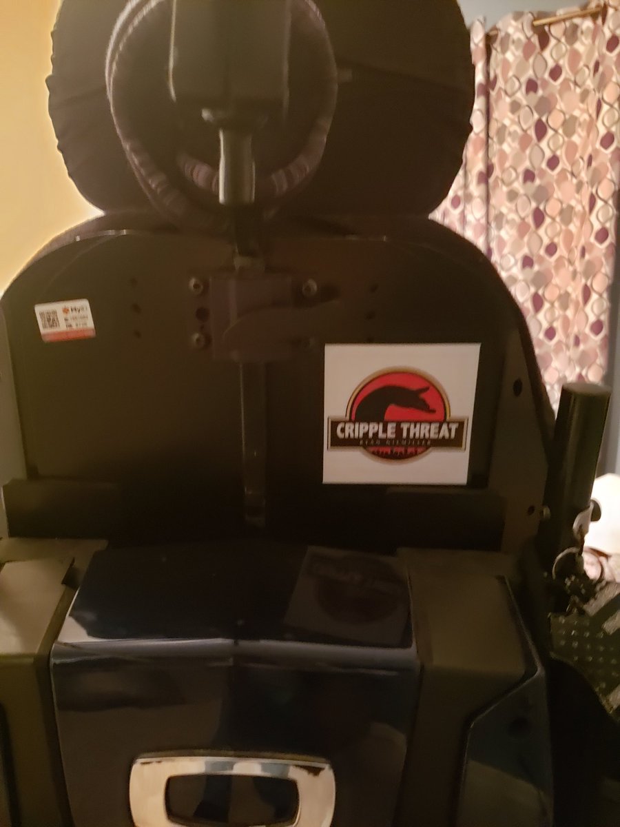 ShowingStripes's tweet photo. Where my @CrippleThreat8 official logo sticker I got from Ryan Niemiller at @HeliumComedyIND ended up. Love Ryan! So hilarious, and totally worth it! Thanks for coming to Indy!

@AGT #shouldhavewon #standupcomedy #disabled #wheelchair #sticker #cripplethreat https://t.co/CmOlOA3Gi2