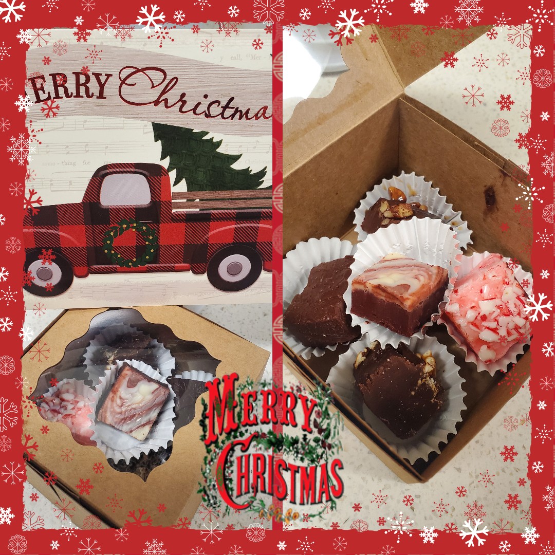 Fatima88815864's tweet photo. Just a small present for such an amazing specialty team! Happy holidays! #fudge #homemade https://t.co/iNC4XbcUue