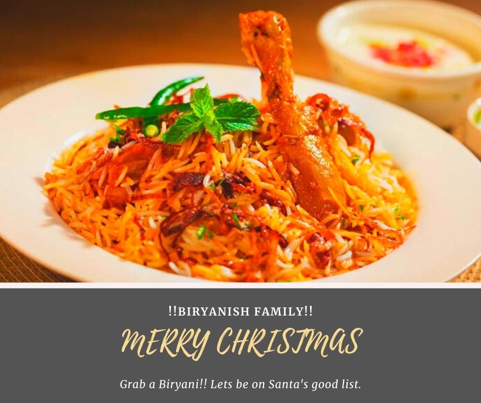 Biryanish1's tweet photo. We can hear the bells ringing🎉Santa is real, fun is surreal! #MerryChristmas #Biryani https://t.co/wgGfzgzxk8