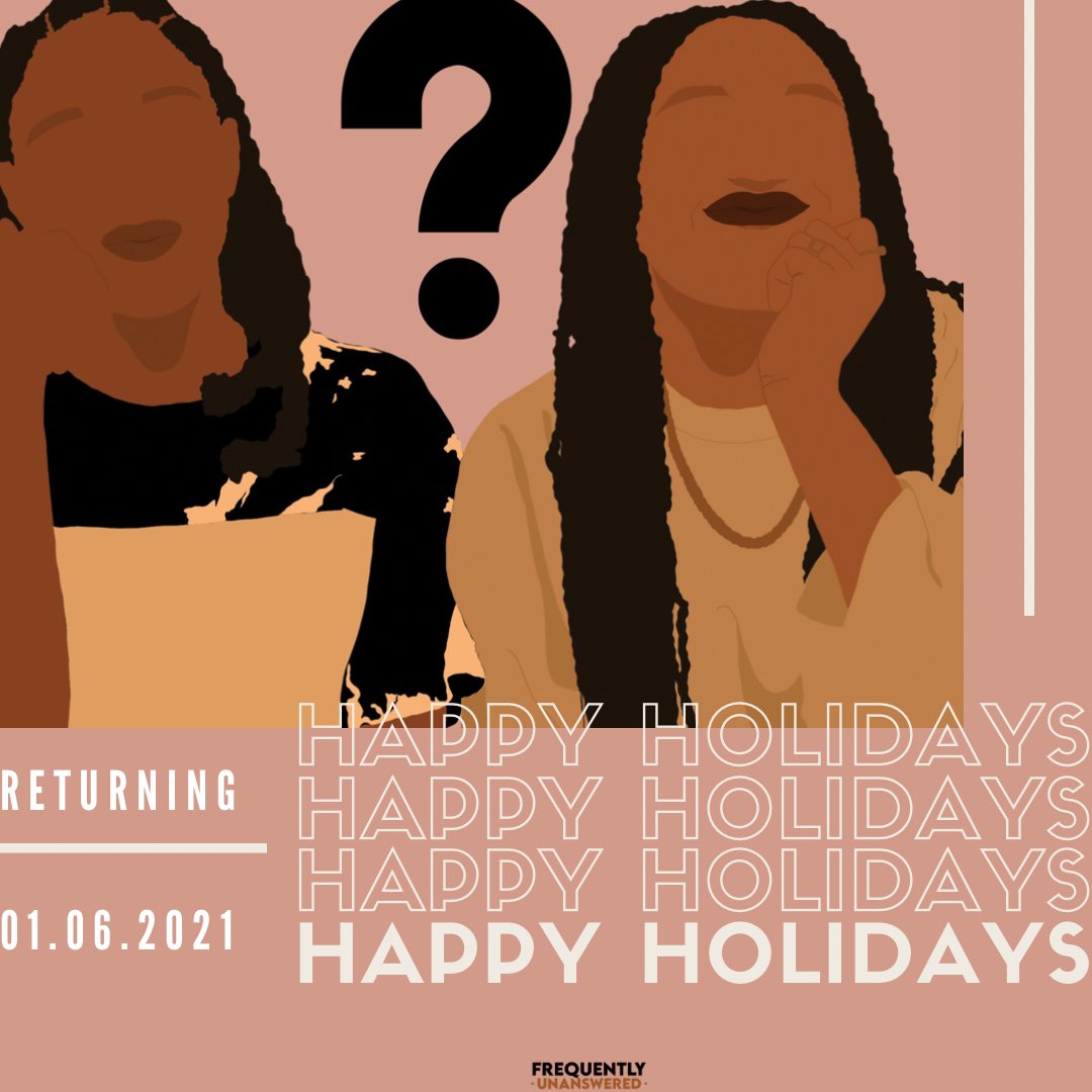 FrequentlyPod's tweet image. We are taking some much needed time away to celebrate, reconnect, and refresh with family and loved ones for the holidays! We wish all of you a wonderful holiday season and we will be back on Wednesday, January 6th! 🤍

-Troy + Jurnee