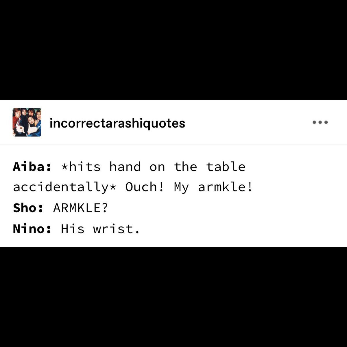 IncorrectArashi's tweet photo. Very cuticle. 💚❤️💛

#IncorrectArashiQuotes #Arashi #AibaMasaki #SakuraiSho #NinomiyaKazunari https://t.co/Vly9MXyOUT