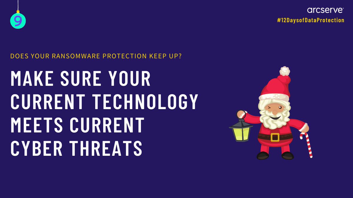 Arcserve's tweet photo. Need something for your wishlist?📝How about updated #ransomware protection tools? Older solutions lack the capabilities needed to detect modern ransomware #threats. Learn what to add to your ransomware protection wishlist here https://t.co/WQRYwRRWPp #12DaysofDataProtection https://t.co/kfIdjC4xcM