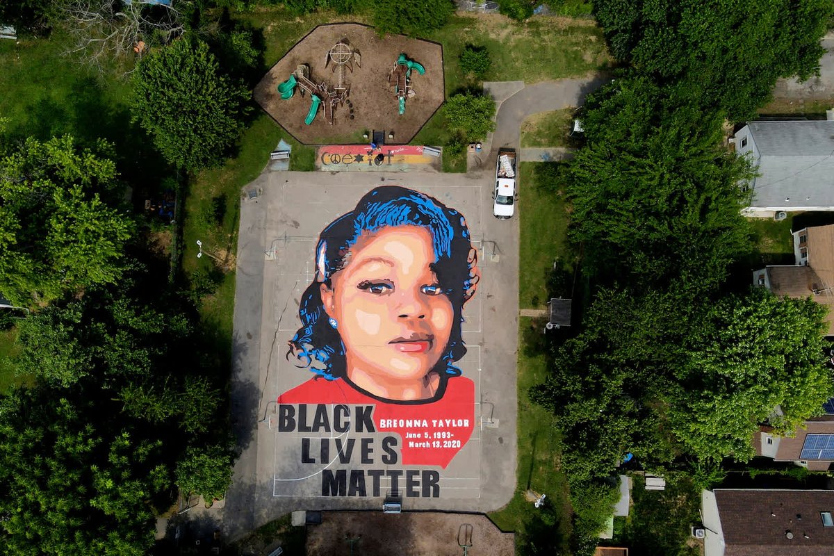 - July 6 -Artists and volunteers painted a mural of Breonna Taylor on a basketball court in a historically Black neighborhood of Annapolis, Maryland. Taylor was killed in March by police officers executing a no-knock warrant in Louisville, Kentucky.  https://cnn.it/3lXJBdf 