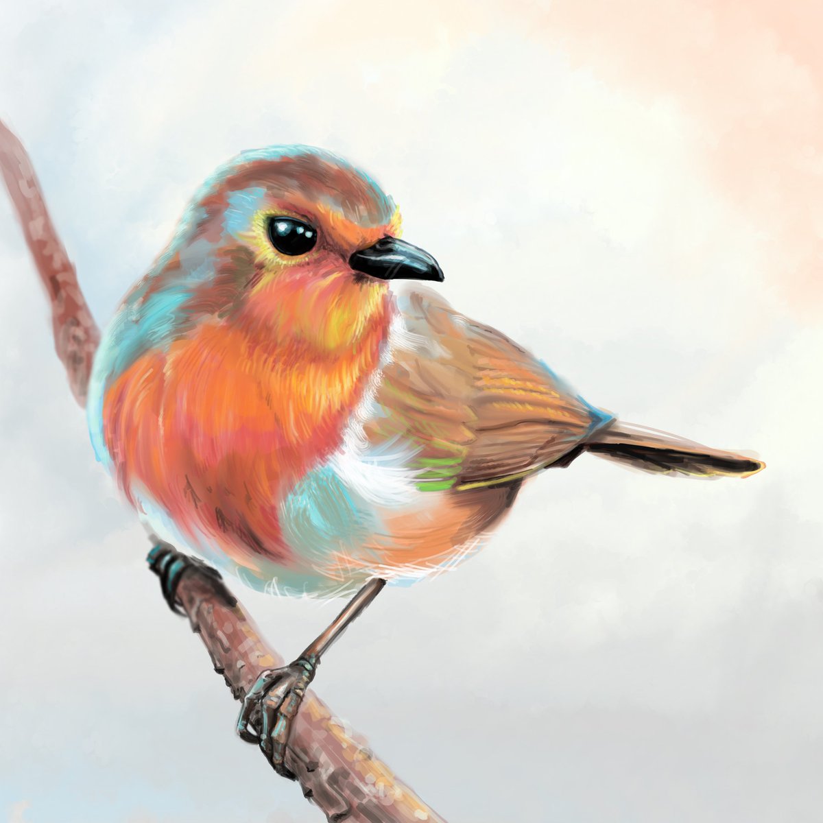 RobinLivesey's tweet photo. Robin, digital painting. #Robin #robinredbreast #bird #Christmas #Xmas #winter #art #digitalart https://t.co/NXXfQ8L8vB