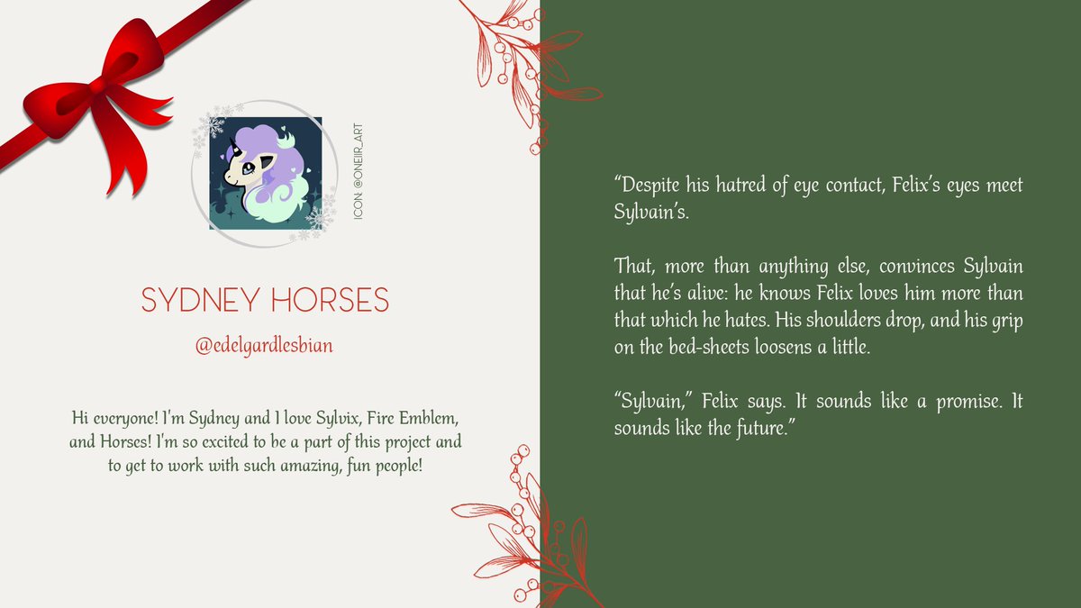 SylvixCalendar's tweet photo. This is starting to look a lot like Christmas... ❄️

While waiting for today's entry, go reread yesterday's collab between Sydney @edelgardlesbian and Yaks @yaksinhats! This one has a happy ending, we SWEAR. 💝

https://t.co/RgESsIaqKL https://t.co/utO4N4fCph