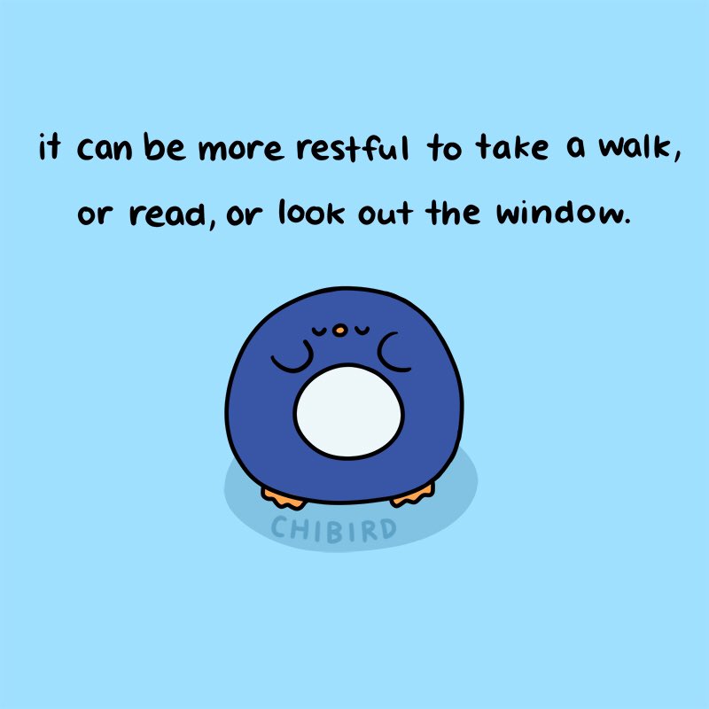 ChibirdArt's tweet photo. Have you ever gotten in an endless loop of scrolling down your phone, watching endless videos, and rotating between the same apps? This penguin is here to remind us all that we have other options for restful breaks to take! ✨ https://t.co/AiouS5IdY1