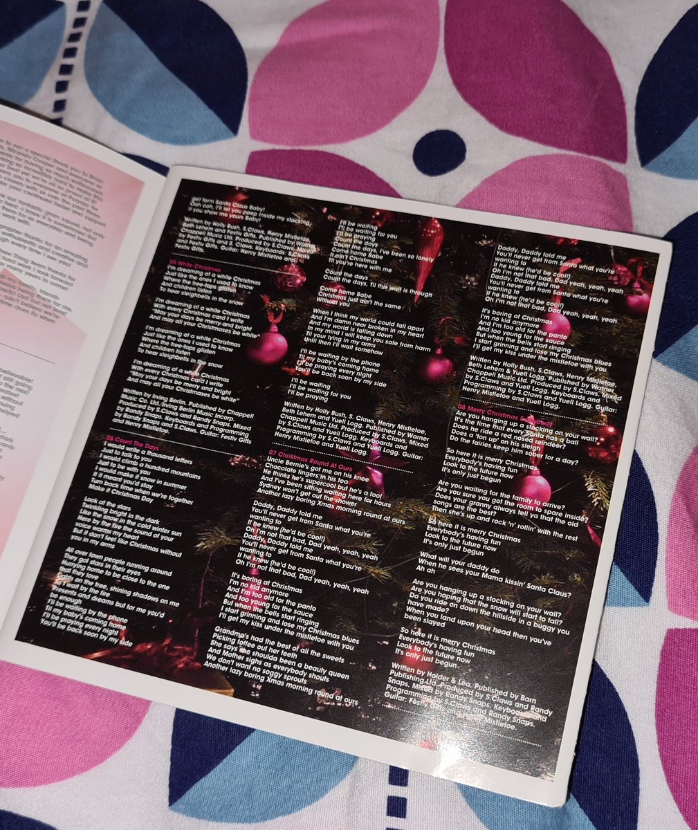 RLeBonTennant's tweet photo. Here's the 3rd & final part of my thread for the 2CD Christmas edition of Chemistry by Girls Aloud. Here you can see the lyrics for all the songs on the Christmas bonus disc + the back of the booklet. It's such a cool edition. ๐๐๐ฅณ๐๐๐๐
#GirlsAloud #Chemistry #2CDEdition https://t.co/gOuMwc9len