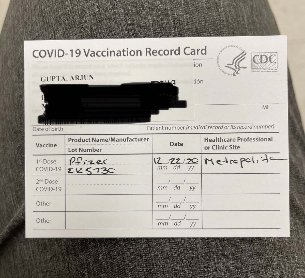 Got the Vaccine today! Hoping we're nearing the light at the end of the tunnel! #ImNotThrowingAwayMyShot #imvaccinated #improud