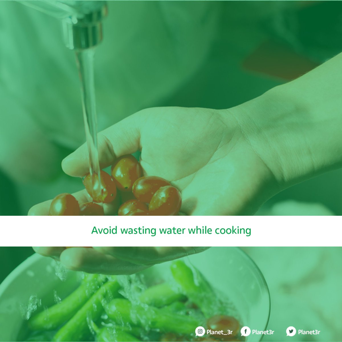 Planet3r's tweet photo. 3 ways to make your cooking greener♻️🍀💚

1. Buy organic and shop with reusable grocery bag
2. Avoid wasting water while cooking
3. Convert spoilt leftovers to manure for your garden. 
Let's continue to #StaySafe from #COVID19

#climateaction #Savetheplanet #reducereuserecycle https://t.co/Dm1ZxjLcxu