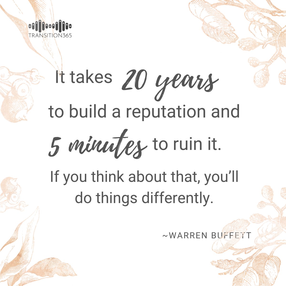 staraimer's tweet photo. It takes 20 years to build a reputation and five minutes to ruin it. If you think about that, you’ll do things differently. - Warren Buffett

#famousquotes #entreprenurlifestyle #explore #lifestylechoices #QuotesForLife #veteran #Contentcreator #adaptability #VibrateHigher #trans https://t.co/pdE4JT2IB9