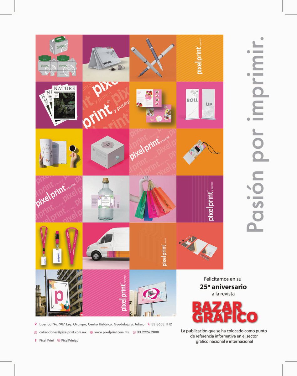 bazargrafico's tweet photo. Agradecemos por su felicitación a #PixelPrint, empresa dedicada a las artes gráficas y a brindarte soluciones de impresión y diseño, "todo en un mismo lugar". 🎉 🎊 
#BazarGráficoAño25 #MéxicoImprimeUnido https://t.co/or9rFHkuyF