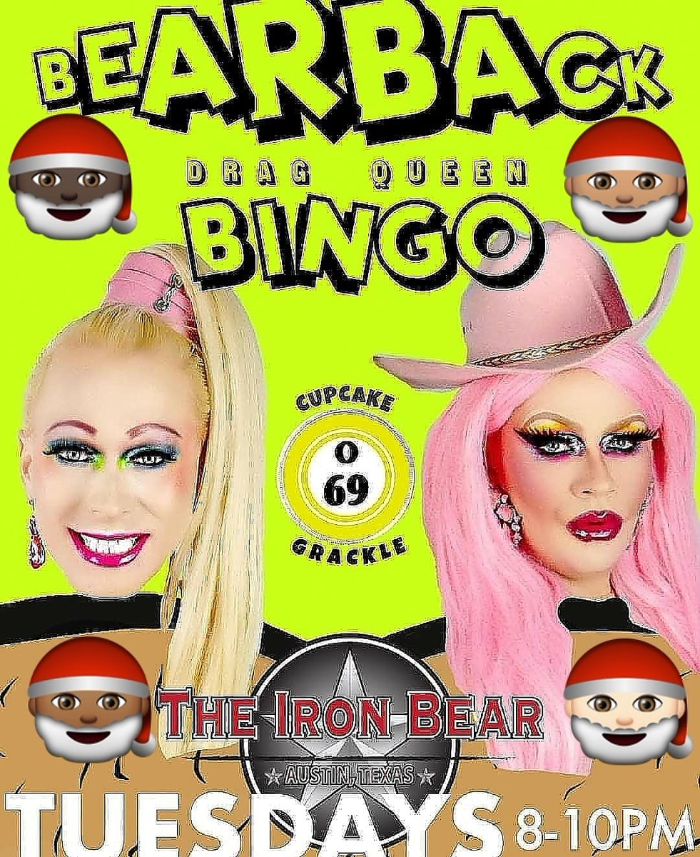 AtxChops's tweet image. Join us tonight for BearBack Bingo with Lady Grackle .  Come early and grab a table and play some bingo and win a prize.  Please respect out social distancing rules and please wear a mask.