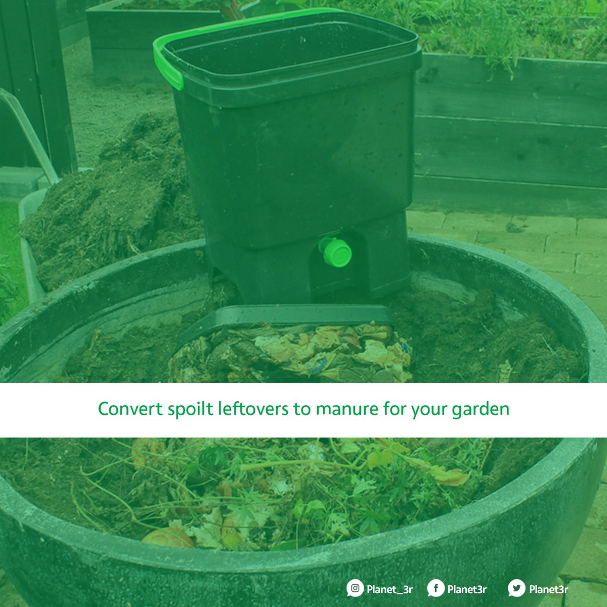 Planet3r's tweet photo. 3 ways to make your cooking greener♻️🍀💚

1. Buy organic and shop with reusable grocery bag
2. Avoid wasting water while cooking
3. Convert spoilt leftovers to manure for your garden. 
Let's continue to #StaySafe from #COVID19

#climateaction #Savetheplanet #reducereuserecycle https://t.co/Dm1ZxjLcxu