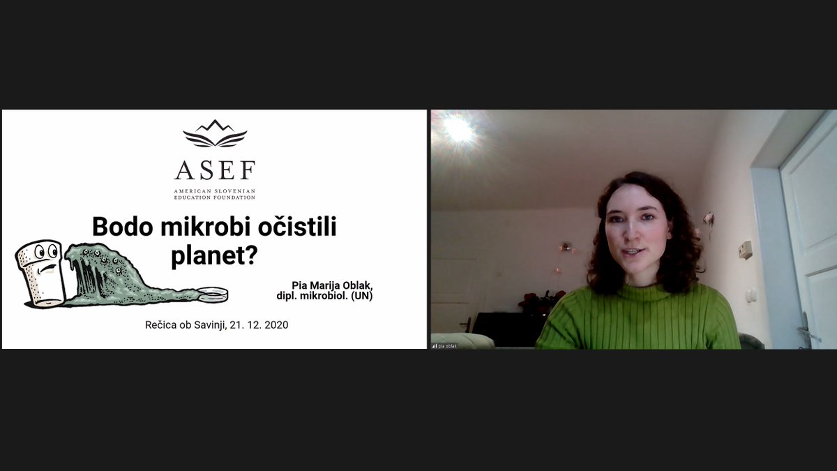 InfoAsef's tweet photo. Mlada mikrobiologinja Pia Marija Oblak, #ASEFFellow 2019, je na predavanju #ASEFmladiumi predstavila možnost razgradnje plastike s pomočjo mikroorganizmov. Onesnaževanje okolja s plastiko je velik izziv, na katerega je treba najti trajnostne rešitve. https://t.co/k4aHRkrYvG