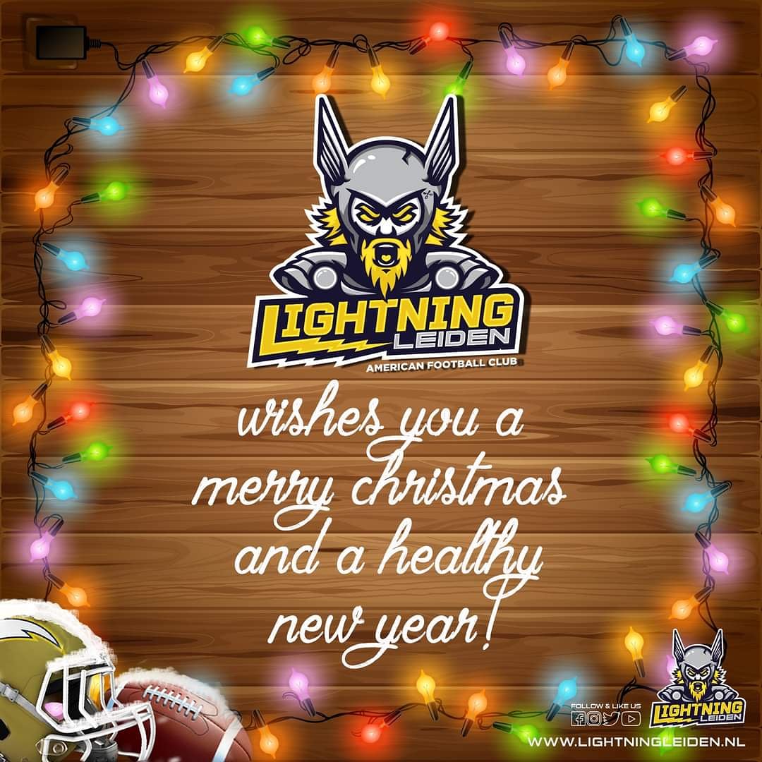 Wij wensen iedereen een fijne kerst en een gezond en covid19 vrij 2021! Wees lief voor elkaar, zorg goed voor elkaar want alleen samen krijgen we corona onder controle. 

#lightningleiden #americanfootballclub #flagfootball #christmas #christmastime #love #takecare #covidfree