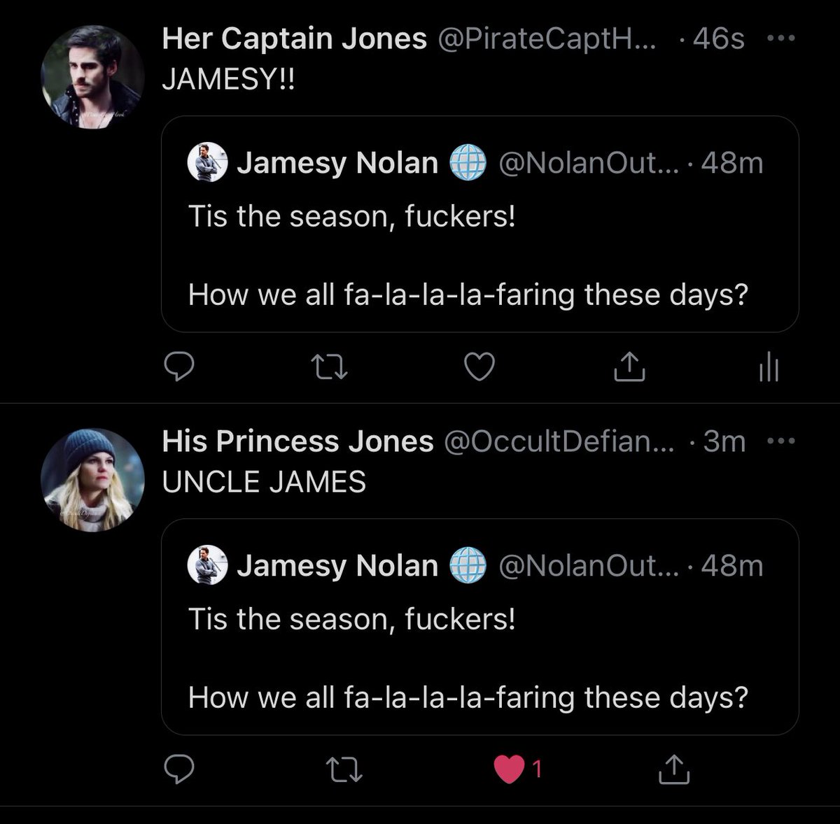 PirateCaptHook's tweet photo. // CS are clearly excited to see their favourite degenerate uncle

— @OccultDefiance @NolanOutcast https://t.co/mZIAJ5NXFC
