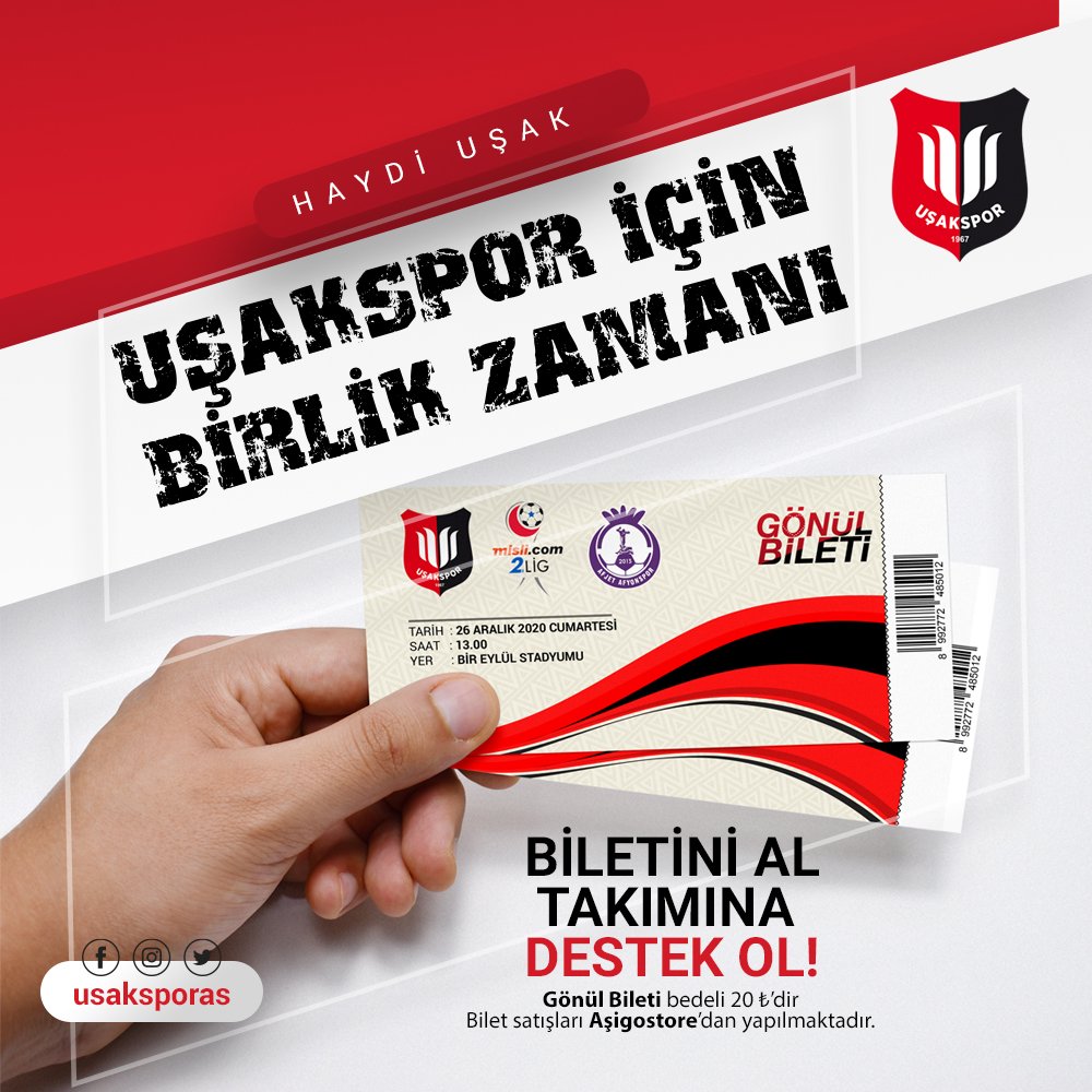 usakasigolari's tweet photo. 🔴⚫ HAYDİ UŞAK! UŞAKSPOR İÇİN BİRLİK ZAMANI!

Tüm Halkımızı Şehrimizin Takımına Destek Olmaya Bekliyoruz...

#ŞanlıArmaİçin #UşakTekYürek 👊 https://t.co/tG84gJ7zPt