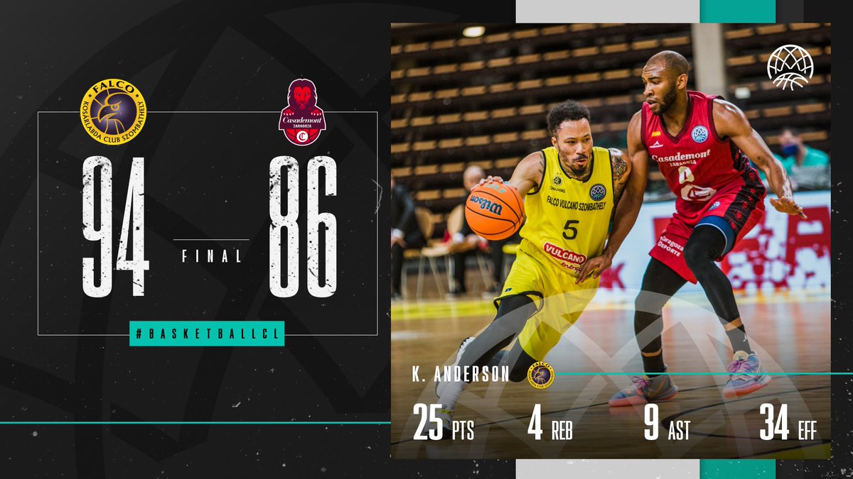 Unbeaten no more! <a href="/Falco_KC/">Falco-Vulcano Energia KC Szombathely</a> take down Casademont Zaragoza to keep the group wide open, led by Kyan Anderson's monster game! #BasketballCL

📊 bit.ly/SZOMvZGZ