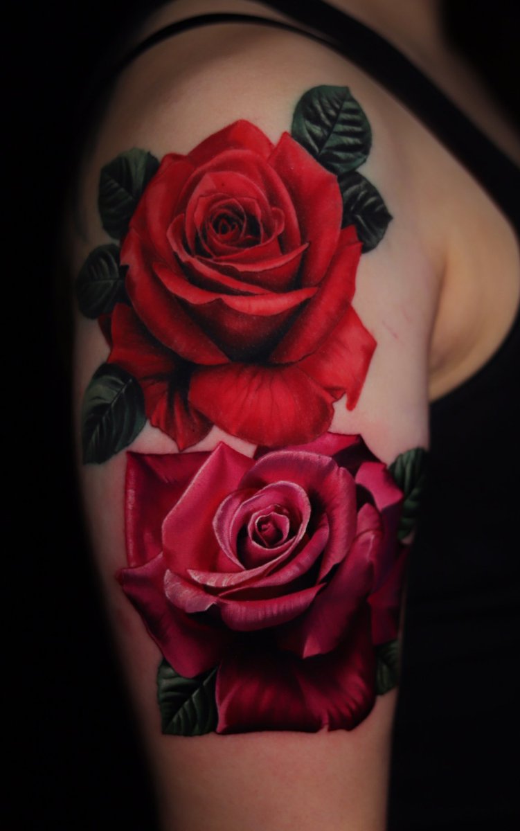 The top rose is healed! The bottom is fresh. Now booking for April/May