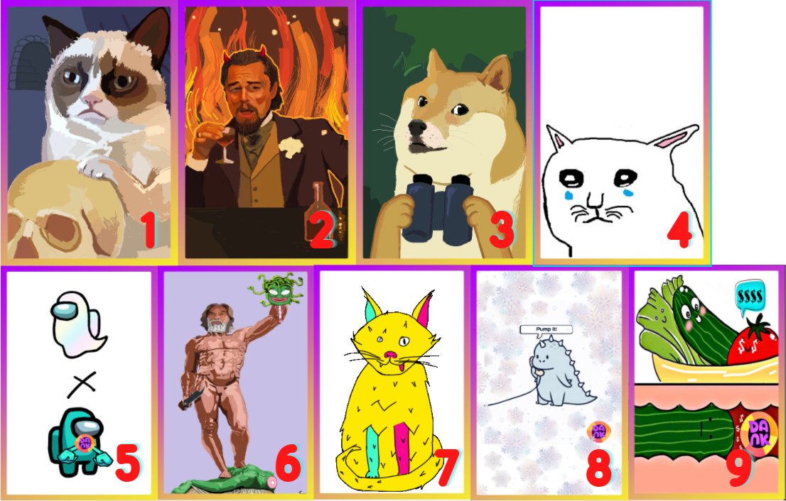 MemeFactory0x's tweet photo. The contest to has now closed! We will vote on Discord, Telegram, Twitter and Twitch. May the best meme win 😎

Tell us your favorite in the comments below! https://t.co/FGfeUBL8du