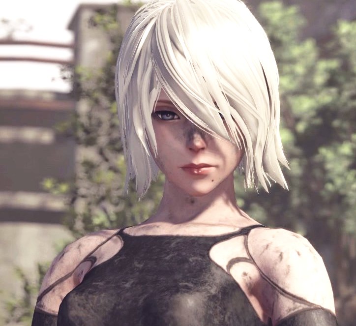 -on the role of basically a merge between A2 and 2B as she became "something else" as she left her old self behind on the pavement. This goes to make her appear closer to 2B, but also a message that she's ready to make a change in her life.