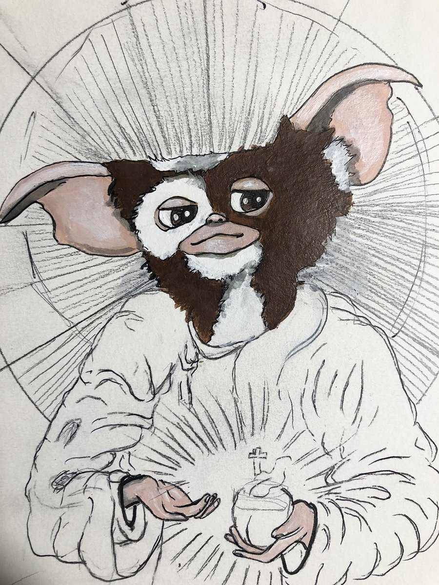 Whiteltot's tweet photo. Coming soon! #saint #gizmo #brightlight #art #painter #illustrator #laart #fanart #gremlins https://t.co/hJu1qgz4U5