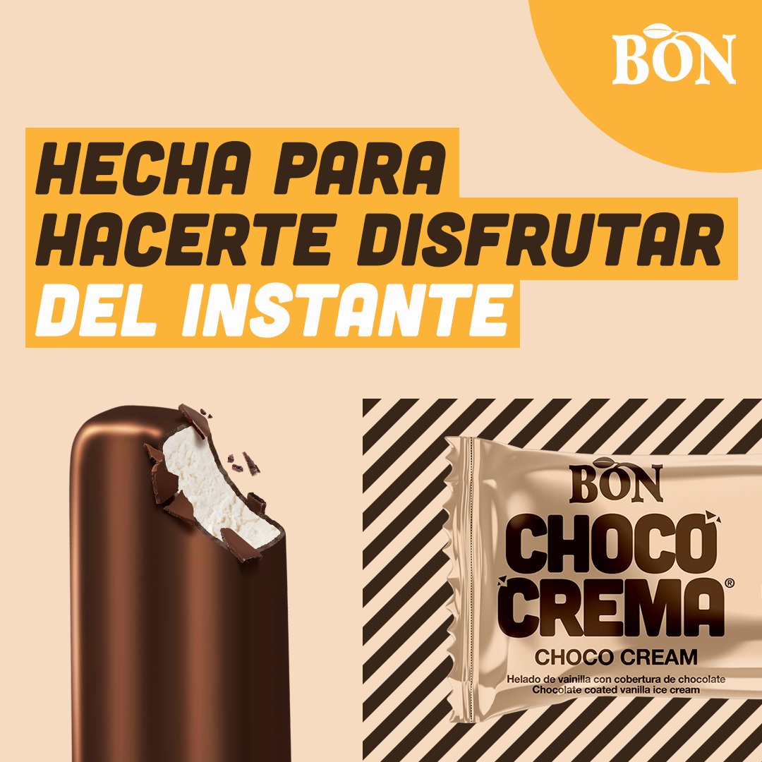 BONHELADOS's tweet photo. Cada #ChocoCrema está hecha pensando en ti, ¡para que disfrutes el instante! 💫 #HeladosBonRD https://t.co/ckYXteU4Xe
