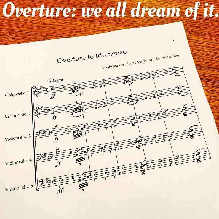 OpusCello's tweet image. NEW! Mozart's Overture to Idomeneo arranged for 5 Cellos by @blaisedejardin . Download it today at opuscello.com/wolfgang-amade…
