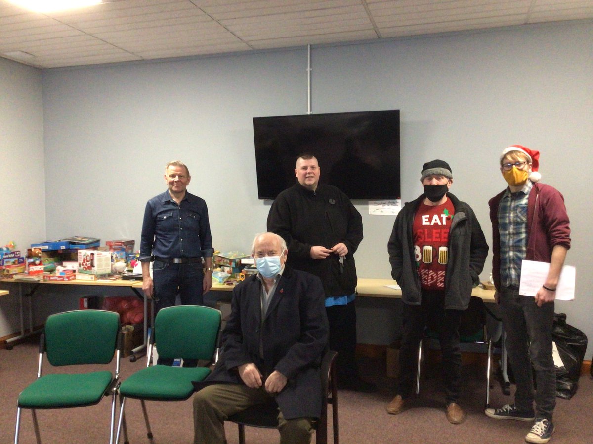 The floor and tables are nearly empty, all of the presents have been delivered, well 99.9% of them, so the team are making this our last day. We thank Priory Campus for the use of their building, all ready we are planning for next year Again thank you Barnsley for you generosity