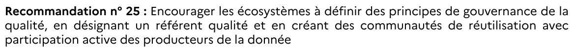 Je ne sais pas exactement comment ça se traduira administrativement mais gouverner la qualité par les communautés est clairement une bonne idée