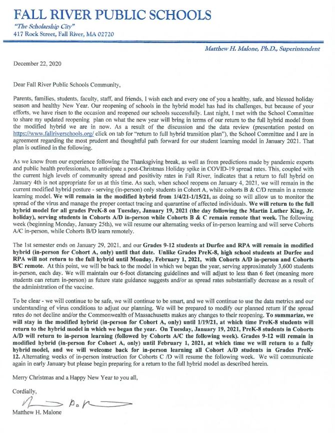 Fall River Public Schools Supt tweet media