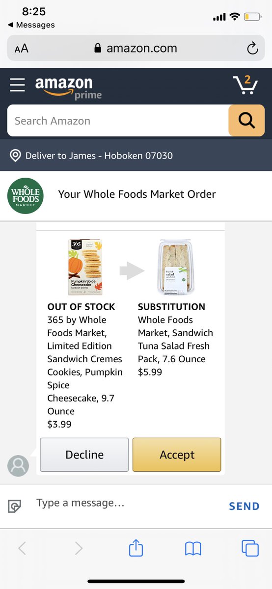 Cescott01's tweet photo. @crampell One time I requested sandwich cookies and they tried to offer me a tuna fish sandwich! https://t.co/ktaPcIFBOp